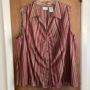 White Stag Woman Sz 3X (22W/24W) Vertical Stripes Jubilee Red
